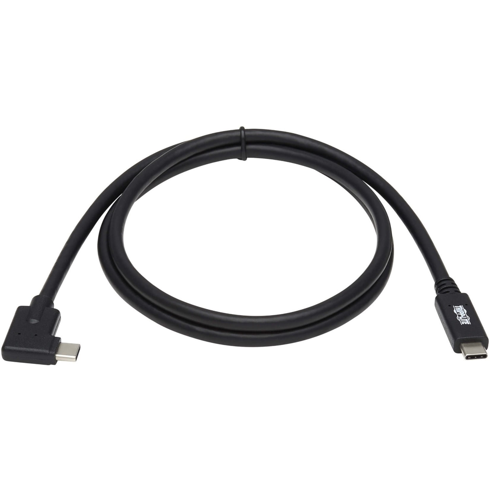 Tripp Lite C Cable (m/m) - 3.2 Gen 2, Thunderbolt 3, 100w Pd , Right-angle Plug, Black, 1 M (3.3 Ft.) Cable Type-c (m) Right-angled To Type-c (m) - 3.2 Gen 2 / Thunderbolt 3 - 20 -