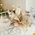 thumbnail image 5 of 1 Pcs Large Poinsettias Christmas Tree Flower Glitter Silk Flower Picks Ornaments for Wreath Garland Wedding Decoration (Rose Gold), 5 of 7