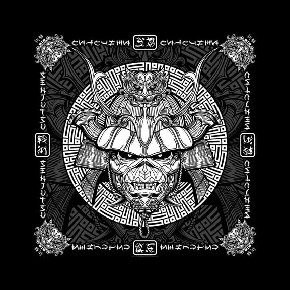 Iron Maiden Senjutsu Samurai Eddie Bandana Black