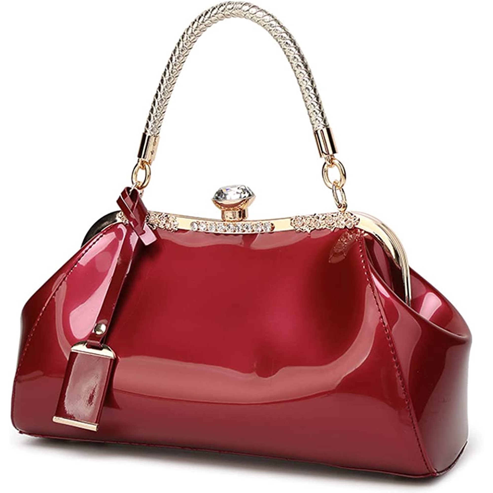 CoCopeanut Genuine Leather Clutch Bag for Women Kiss Lock Wallet