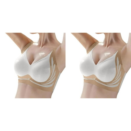 2 Pack Women s Wireless Bra With Seamless Smooth Comfort Wirefree T Shirt Bra Sports Bras Womens Wireless Bras Lightweight Sports Bras for Women Scrappy Bra Custom Sports Bra Bras for Women Packs