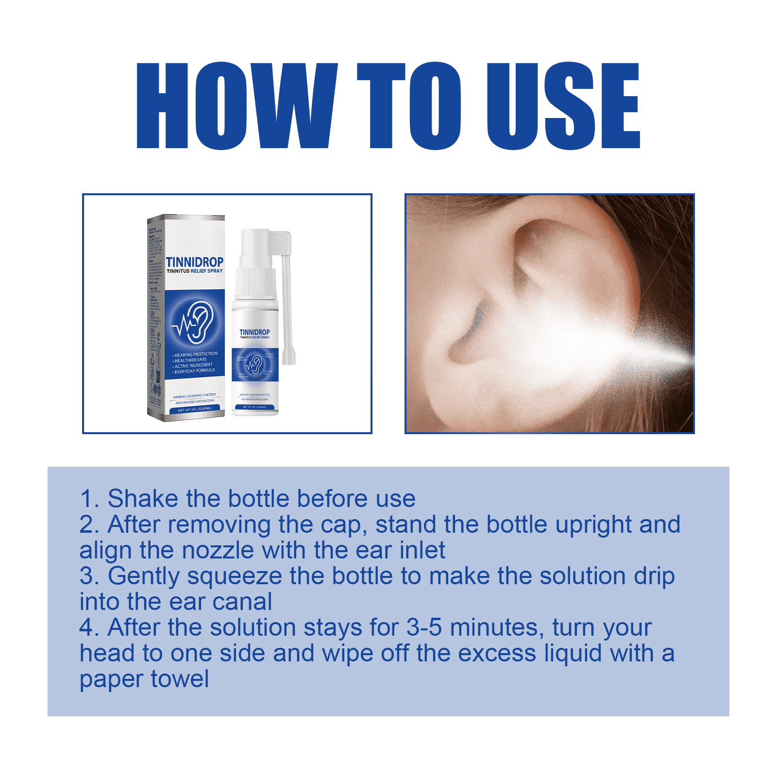 Alvantor Ear Wax Removal Spray - Gentle Ear Cleaning Drops for Tinnitus Relief & Hearing Support, 2fl.oz