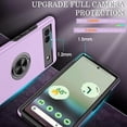 thumbnail image 4 of Pixel 6A Case, Google Pixel 6A Case with HD Screen Protector, Shockproof Google Pixel 6A Phone Case with 360° Magnetic Ring Holder Kickstand Phone Case for Google Pixel 6A Purple, 4 of 8