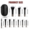 thumbnail image 3 of Livhil 10pcs Portable Travel Makeup Brush Set, Function Mini Makeup Brushes with Pouch (Black), 3 of 9