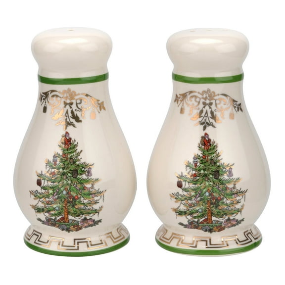Spode Christmas Tree Gold Salt and Pepper Shaker Set (2-Piece)- Holiday Kitchen & Table Décor - Festive Home Accent, Christmas Gift/Stocking Stuffer for Collectors & Holiday Enthusiasts
