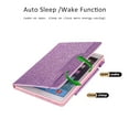 thumbnail image 4 of iPad 10.2" Case, iPad 7th Generation Case, Allytech Glitter Shockproof PU Leather Premium PU Leather Document Pocket Auto Sleep Wake Multi Angle Stand Protection Cover for Apple iPad 10.2",Purple, 4 of 8