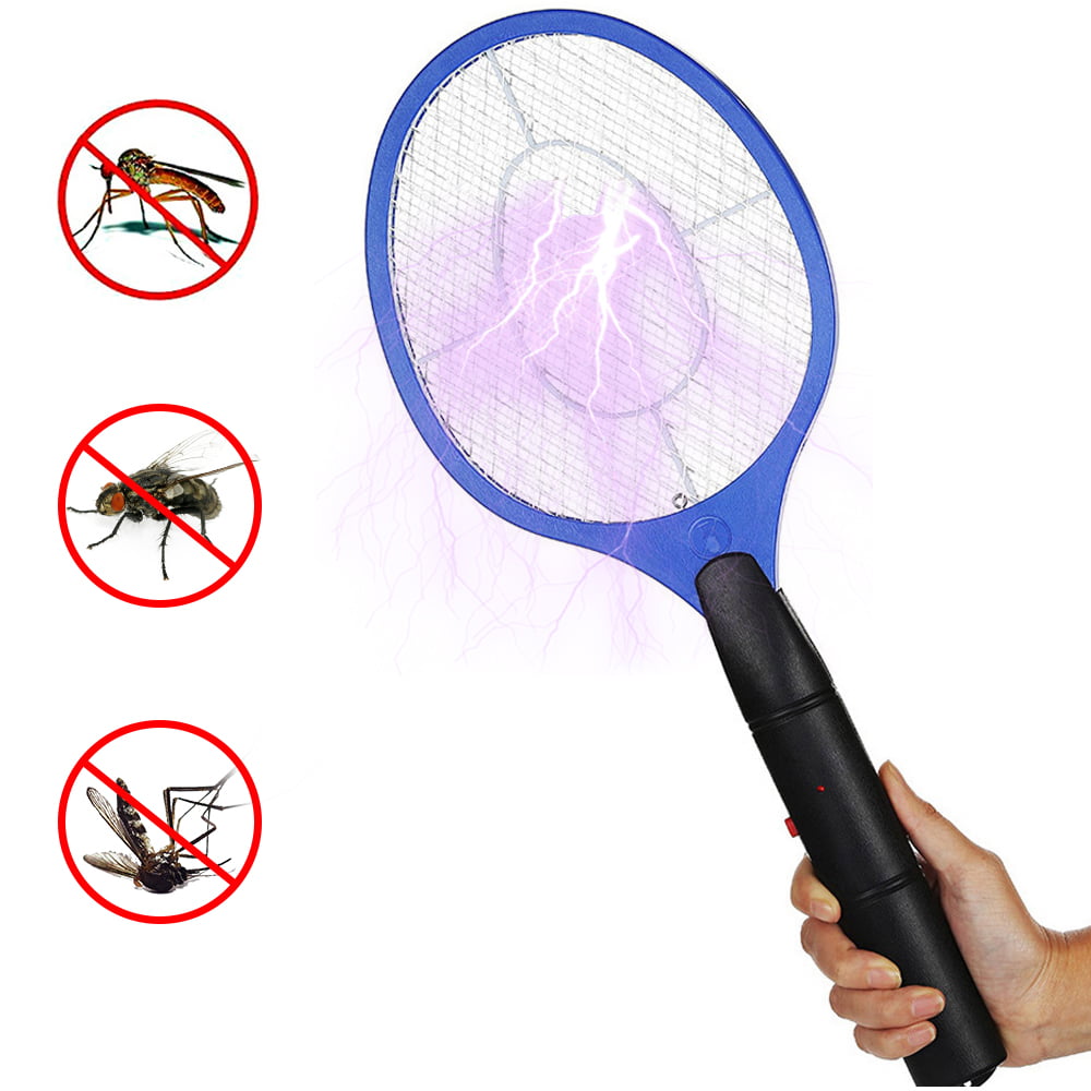 Electric Racket Rechargeable Anti Mosquitoes Flies Bugs Home Camping 