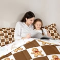 thumbnail image 5 of Feelyou Brown Gingerbread Man Queen Comforter Set, Plaid Buffalo Bedding Sets, Teens Boys Girls Kids Reversible Bedding Comforter Set, Ultra Soft Home Decor, 3pcs, 5 of 8