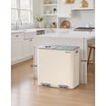 thumbnail image 2 of Dual Compartment Kitchen Trash Can, 2 x 10.5 Gallon Stainless Steel Garbage & Recycling Bin Combo for Kitchen, Soft Close Lids, Odor Proof, Hands Free, 2 of 8
