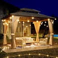 thumbnail image 2 of Soonbuy 10*12 FT Heavy Duty Double Roof Outdoor Gazebo, with Netting and Sunshade Curtains, 2 of 8