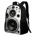 thumbnail image 2 of Camouflage Speaker-Print Laptop Backpack for Teens and Adults, Large Capacity Music-Themed Daypack with Padded Straps for Campus, College, Travel, Daily Commute, Lightweight, White, By Cosmug, 2 of 9