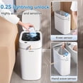thumbnail image 5 of 1pc/2pcs/3pcs Self-Emptying Trash Can with Drawstring Bags, Hands-Free Pull-Out Design, 3.8-Gallon Capacity – Ideal for Home, Bathroom, Kitchen, Bedroom & Dorm Room Decor and Accessories, 5 of 15