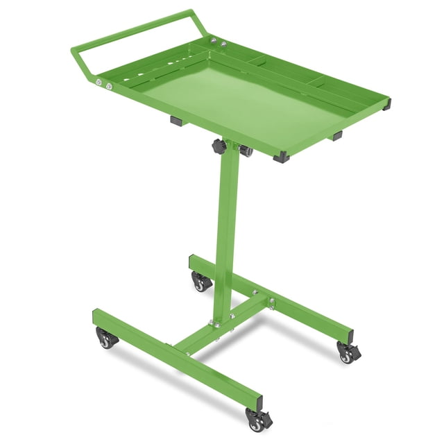 Établi Robuste à Hauteur Réglable - Table d'Outils Roulante Portable Capacité de 300 Lb avec Roues Verrouillables - Table de Travail Mobile en Acier pour Mécaniciens, Garage, Atelier, Atelier de Réparation - Vert