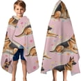 thumbnail image 3 of German Shepherd Hooded Bath Towel，60"x35" for Ages 3 To 12 Kids, Quick Dry Lightweight Soft Microfiber Hood Beach Towel Cover Up for Kids, 3 of 7
