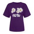 thumbnail image 5 of Blouses à Manches Courtes pour Femmes, T-Shirt Décontracté d'Été à Manches Courtes Imprimé, Col Rond, Ample, Sexy, 5 of 5