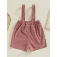 thumbnail image 6 of Michellecmm  Boy Girl Suspender Shorts Solid Color Corduroy Shorts Overalls, 6 of 9