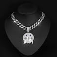thumbnail image 2 of Hip Hop Cuban Chains Cold Face Pendant Diamond Cuban Necklace for Men and Women 15mm Necklaces Jewelry Iced Out Bling Chain, 2 of 6