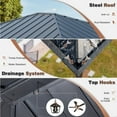 thumbnail image 2 of Hommow 12' X 14' Hardtop Gazebo,Metal Gazebo with Aluminum Frame, Vertical Stripe Galvanized Iron Roof for Backyard, Patio, Lawns, 2 of 7