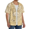thumbnail image 2 of Balery World Map Men's Casual Button Down Shirt Short Sleeve Textured Summer Cuban Beach Shirts-4X-Large, 2 of 7