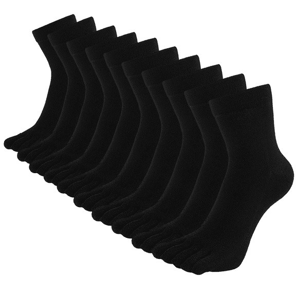 5 Pairs Mens Five Finger Toe Socks Breathable Crew Socks for Running Hiking Athletic Outdoor Daily Wear