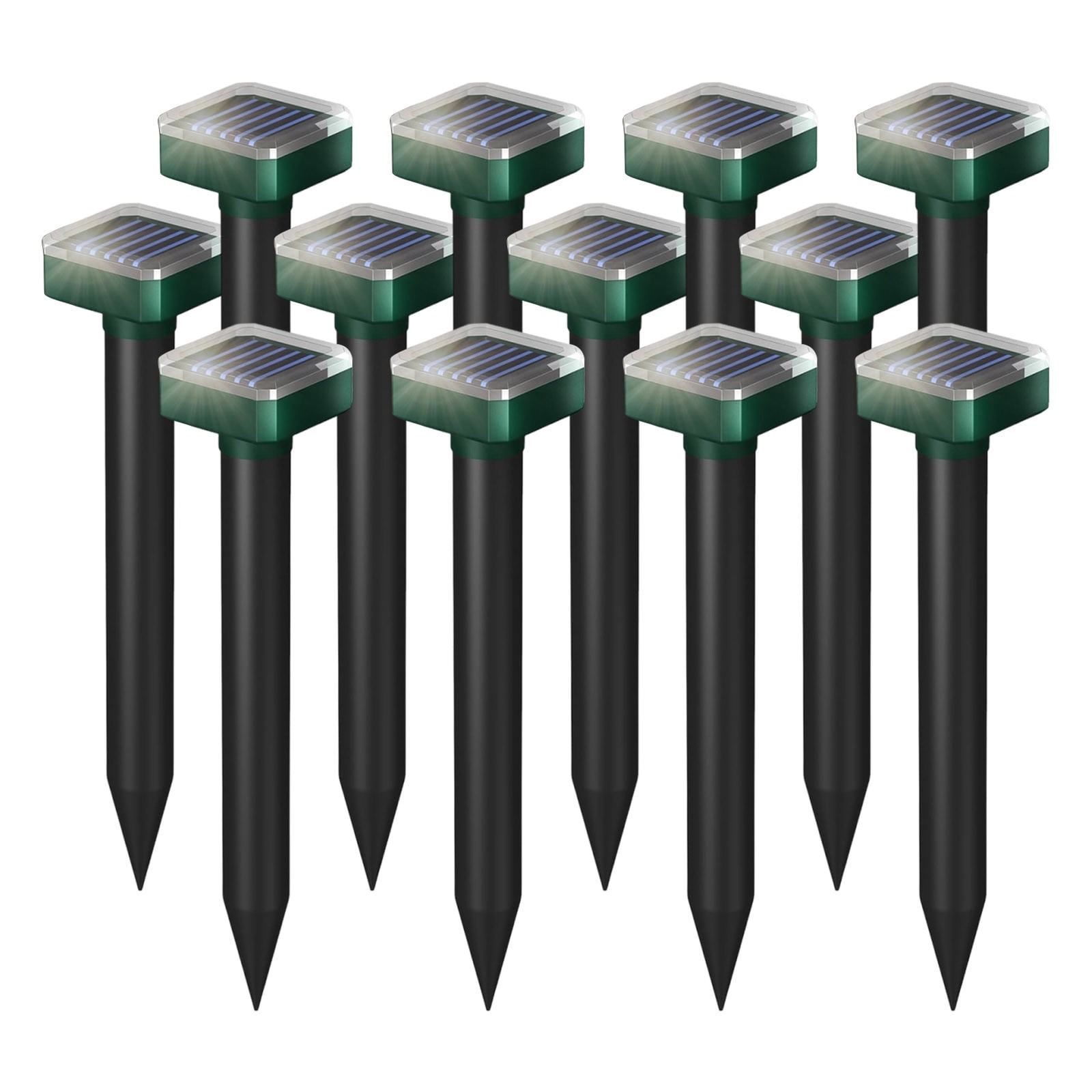 6 Pack Mole Repellent Solar Powered Outdoor,Gopher Repellent Ultrasonic Mole Repellent Stakes Waterproof Sonic Mole Spikes