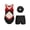 Red, variant on Aislor Kids Girls Sleeveless Gymnastics Leotards with Athletic Shorts and Hair Band Ballet Dance Outfits Red 4