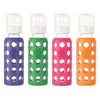 Lifefactory Glass Baby Bottles 9 Ounce - 4 Pack (Royal Purple, Grass Green, Raspberry, Orange)