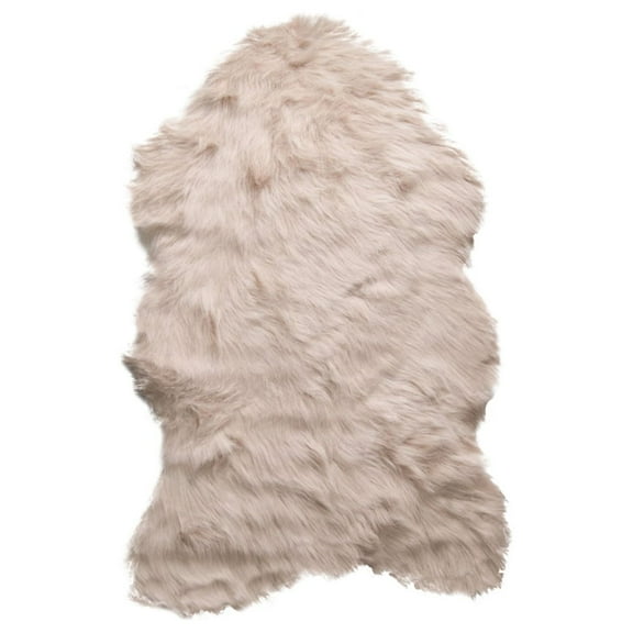 Luxe Gordon Faux Sheepskin Rug Tan 2x3 Feet 1-Piece Soft Texture