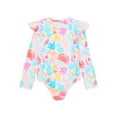 thumbnail image 2 of Wonder Nation Toddler Girl Zip Rash Guard One-Piece Swimsuit, Sizes 12M-5T, 2 of 3