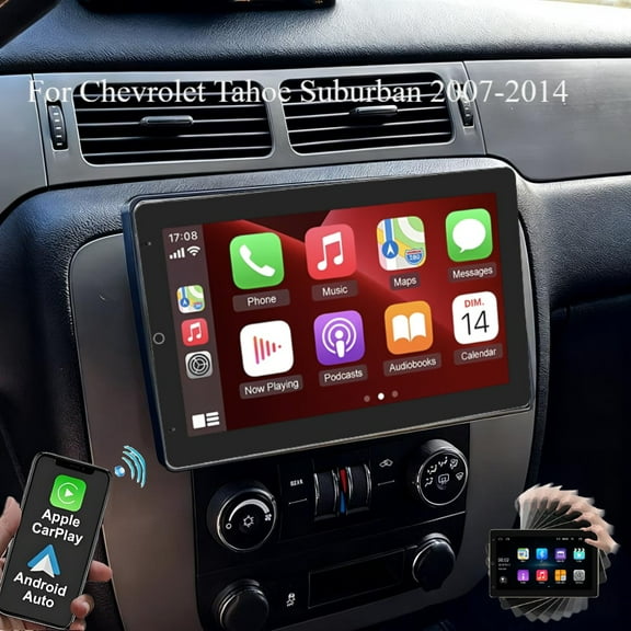 Corfhy 10.1" Double Din Touchscreen Car Stereo Compatible with Chevrolet Tahoe Suburban 2007-2014 Fit for Wireless Carplay& Android Auto,Android 15 with BT, Mirror Link,,SWC, 2 32G