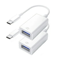 2Pack USB C to USB Camera Adapter, USB 3.0 OTG Cable for iPhone 16/15/iPad/Macbook, Plug & Play(White)