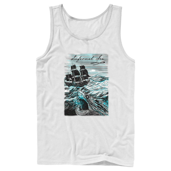 Men's Pirates of the Caribbean: Curse of the Black Pearl Infernal Sea  Tank Top White 2X Large