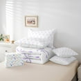 thumbnail image 5 of Manfei Teens Princess Bow-tie Twin Bedding Sets 7-Piece, Dreamy Purple Bow Bedding Comforter Set, Kawaii Cute Cartoon Reversible Sheet Sets, Super Cozy Room Decor, 5 of 7