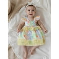 thumbnail image 3 of RUINIXCW Fairy Toddler Baby Girl Butterfly Dress Little Baby Girl Summer Smocked Dress Fly Sleeve Frills Casual Princess Birthday Baptism Wedding Party Dress, 3 of 9
