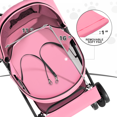 thumbnail image 4 of MoNiBloom 4 Wheel Foldable Lightweight Pet Stroller Trolley for Cats & Dogs, Pink, 4 of 14