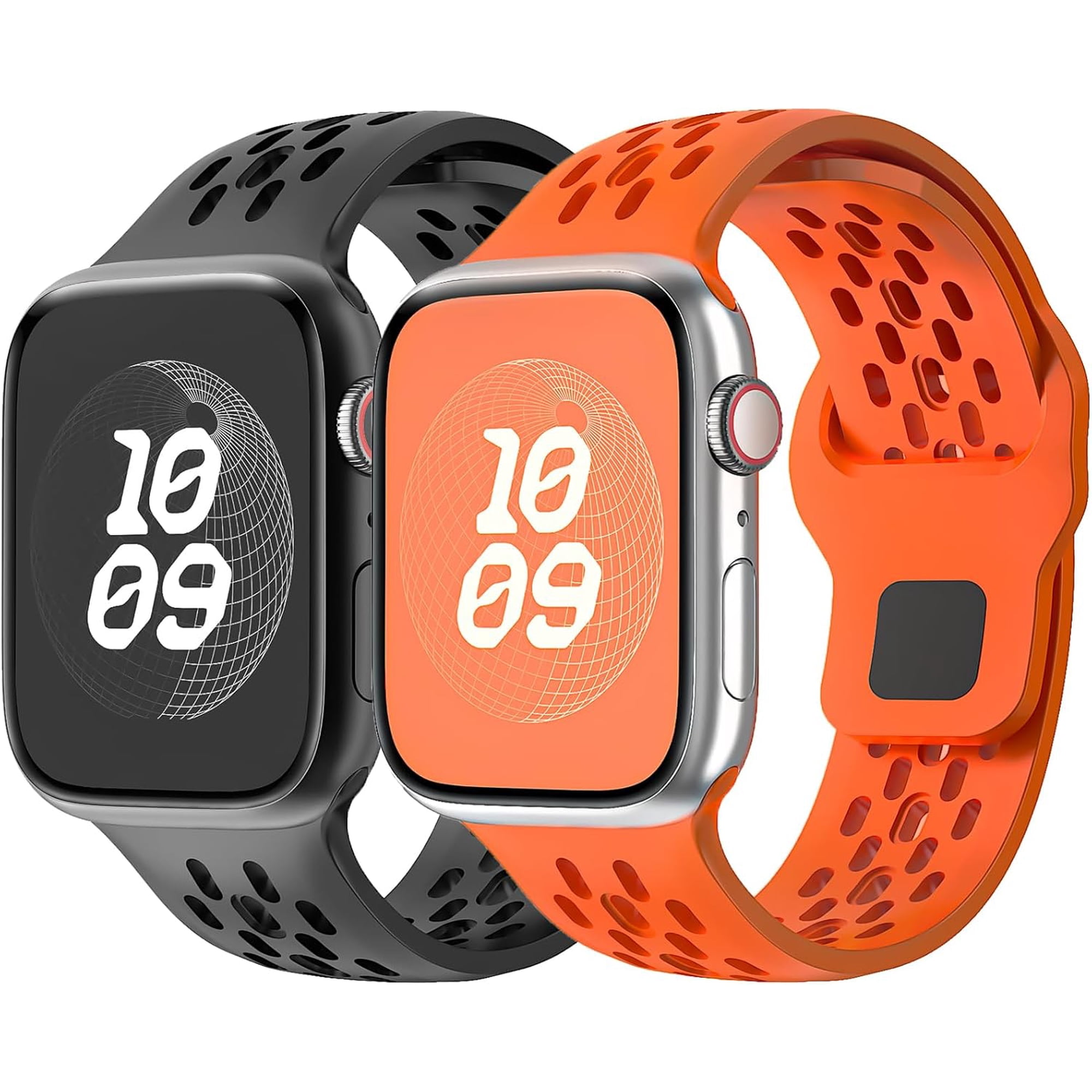 Sport Band for Apple Watch Band 44mm 45mm Ultra 49mm 40mm 41mm 38mm 42mm for Men Women,Soft Silicone Breathable Replacement Strap for Apple Watch Ultra 2,Nike+ Series 9 8 7 6 5 4 3 SE,iWatch Bands