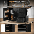 thumbnail image 5 of 54.5"W Farmhouse Rolling Kitchen Island with Storage, Mobile Kitchen Islands with Drop Leaf and Power Outlet, Rustic Kitchen Storage Cart with Spice Rack for Dining Room, 5 of 12