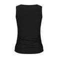 thumbnail image 5 of Cagogo Ladies Fitted Ruched Tank Tops Under $5 Sleeveless Trendy Summer Camis T Shirt Plus Size Ribbed Knit High Neck Tee Tops Mothers Day Gifts for Wife, 5 of 9
