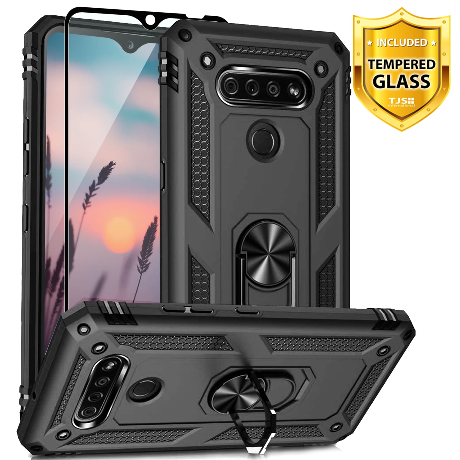 TJS Phone Case Compatible for LG K51, LG Q51, LG Reflect, with [Full