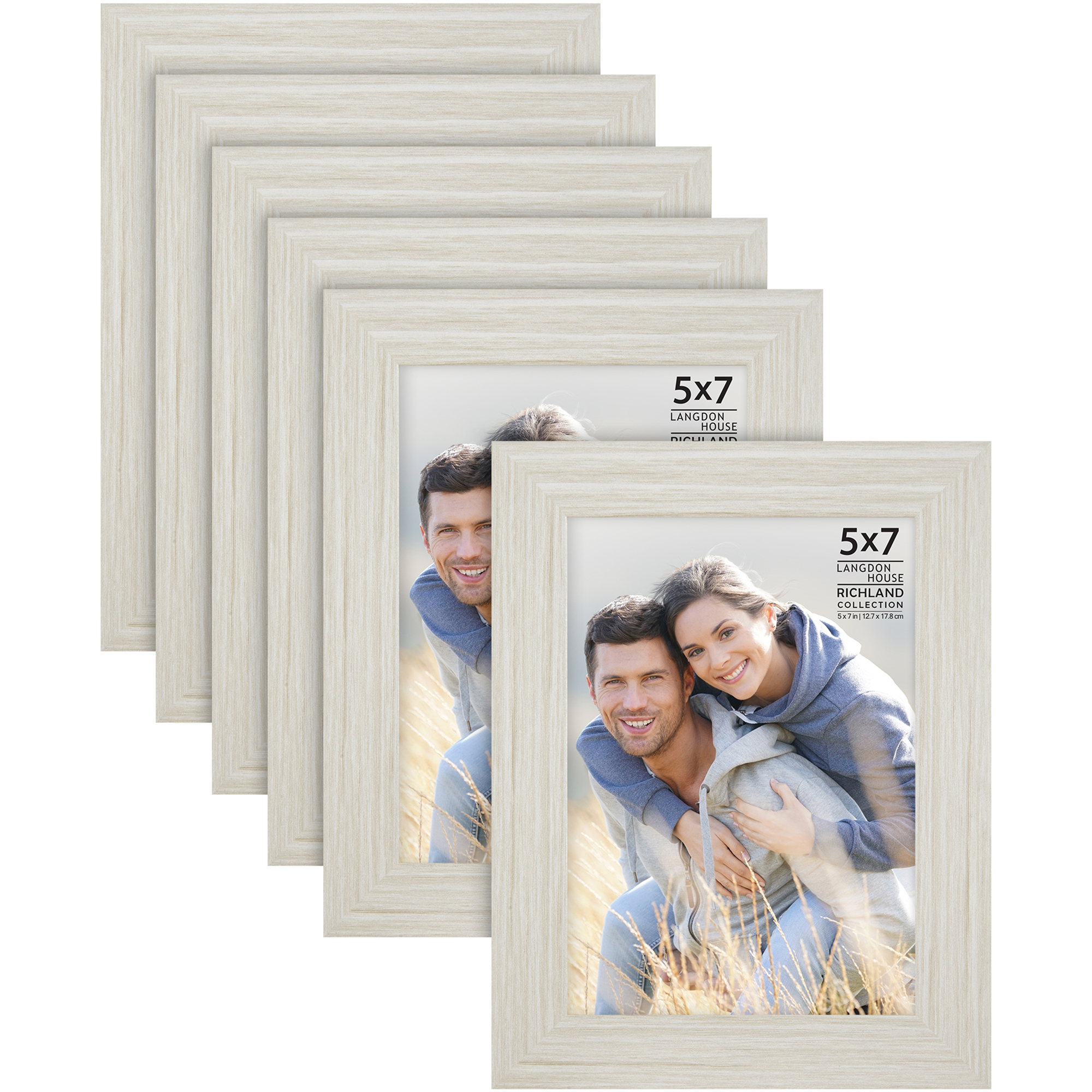 Langdon House 5x7 Distressed White Picture Frames, Farmhouse Style, 6 ...