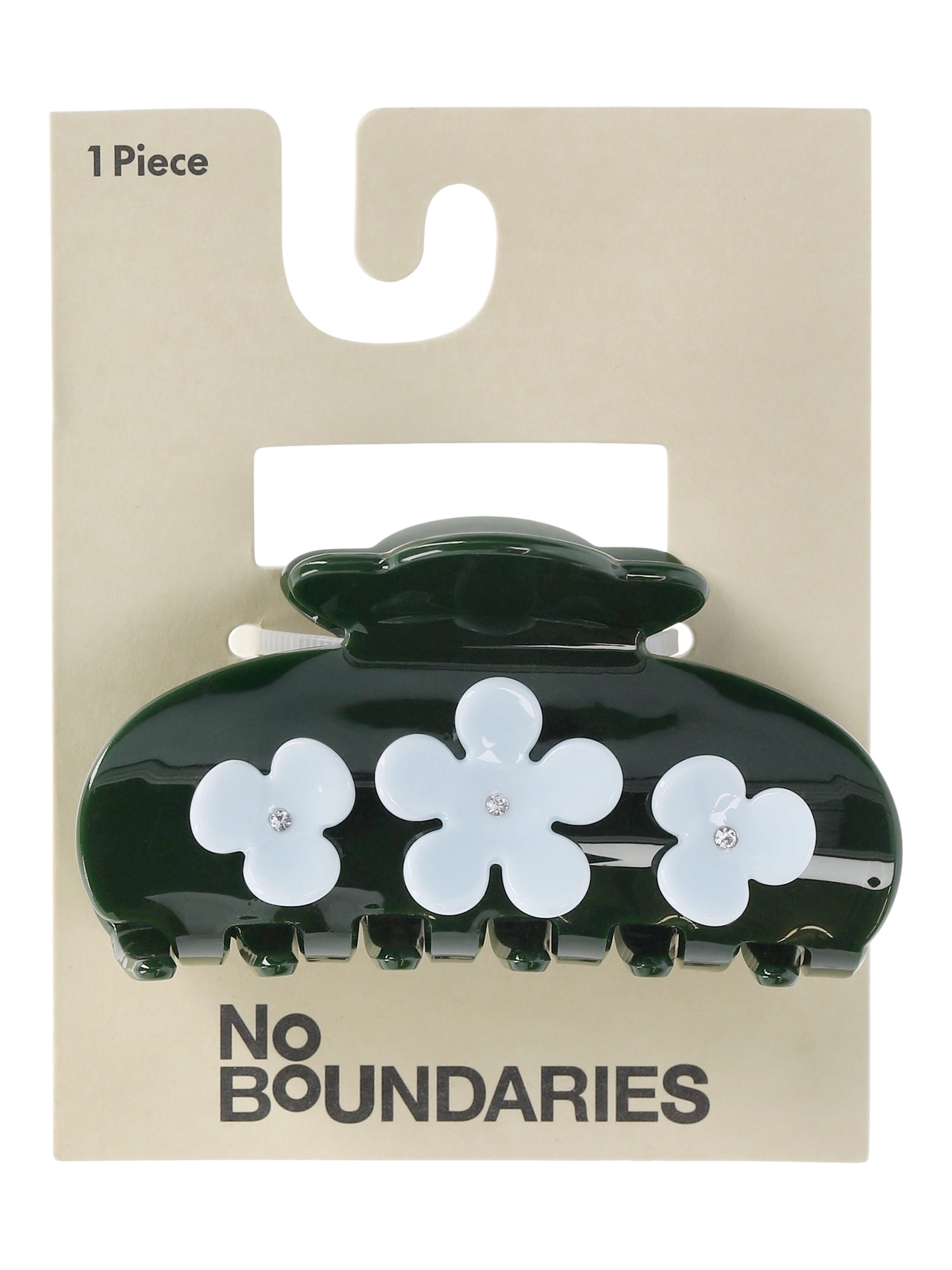 No Boundaries Acrylic Flower Claw Clip, Green/Blue, Women's
