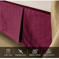 thumbnail image 5 of Elegant Comfort 1-Piece Striped Bed Skirt, 1500 Series, Stylish Design, Pleated for a Clean Look- Easy Care, Wrinkle and Stain Resistant, Stripe, King, Burgundy, 5 of 7