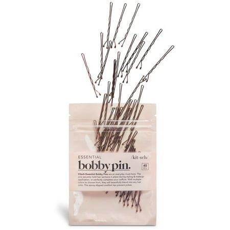 Kitsch Mini Bobby Pins for Women Hair - Bobby Pins for Styling & Sectioning, 45 Pcs (Brown)