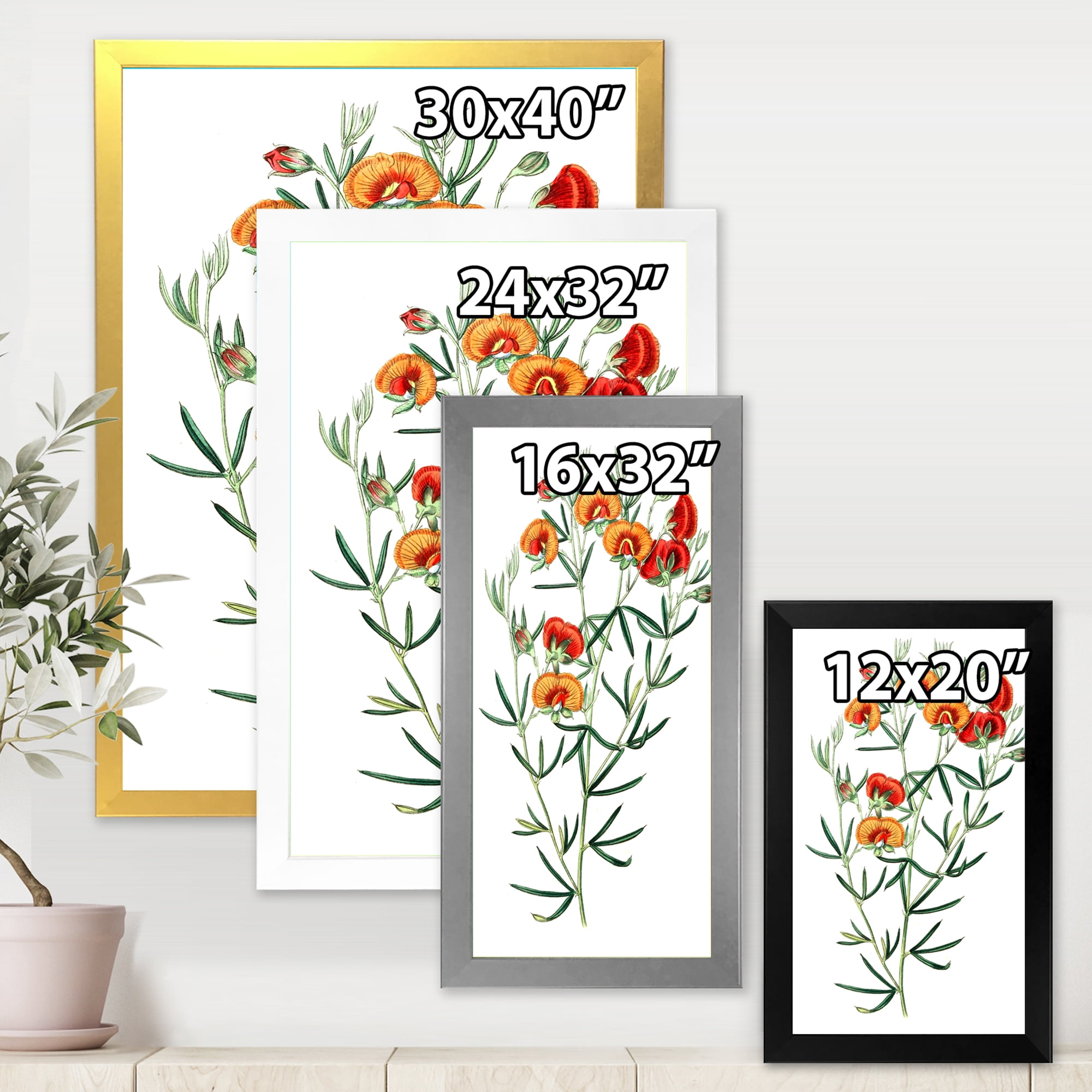 Designart 'Ancient American Flora VIII' Traditional Framed Art Print