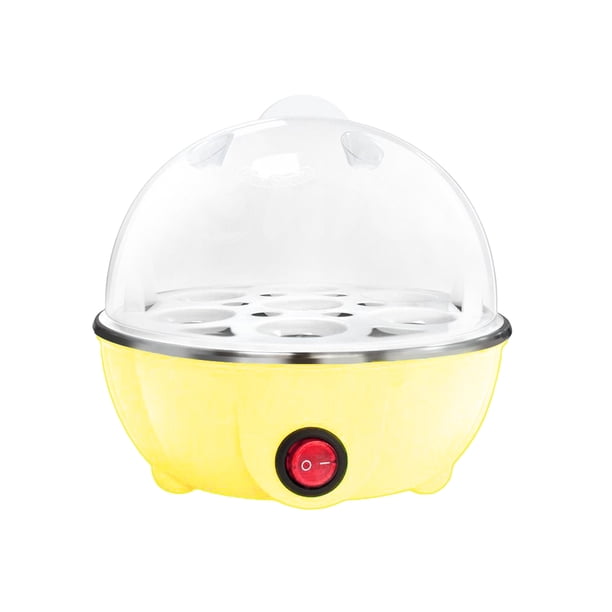 Billuyoard Caldera de 7 huevos, olla eléctrica de calentamiento rápido para huevos, cazador furtivo portátil de doble capa, herramientas de Electrodomésticos Amarillo/capa única