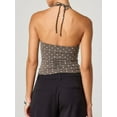 thumbnail image 5 of Halter Tops for Women Summer Crop Deep V Neck Blackless Tank Top Going Out Y2k Clothes Brown S, 5 of 6