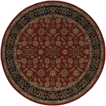 Oriental Weavers Ariana Area Rug - 271C3 - 6' Round - in Red/ Black - Vintage Inspired, Stain Resistant, Family and Pet Friendly , Dining Area Rug