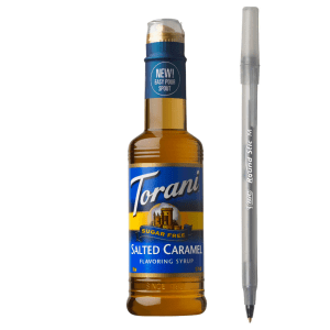 Torani® Sugar Free Salted Caramel Syrup with pen