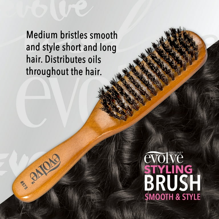 Brush Strokes Soft Boar Bristle Wooden Styling Brush