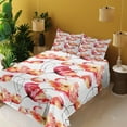 thumbnail image 2 of Ambesonne Spring Fitted & Top Sheet Set with Shams, Poppy Tulip Flora, Red White Orange, 2 of 5